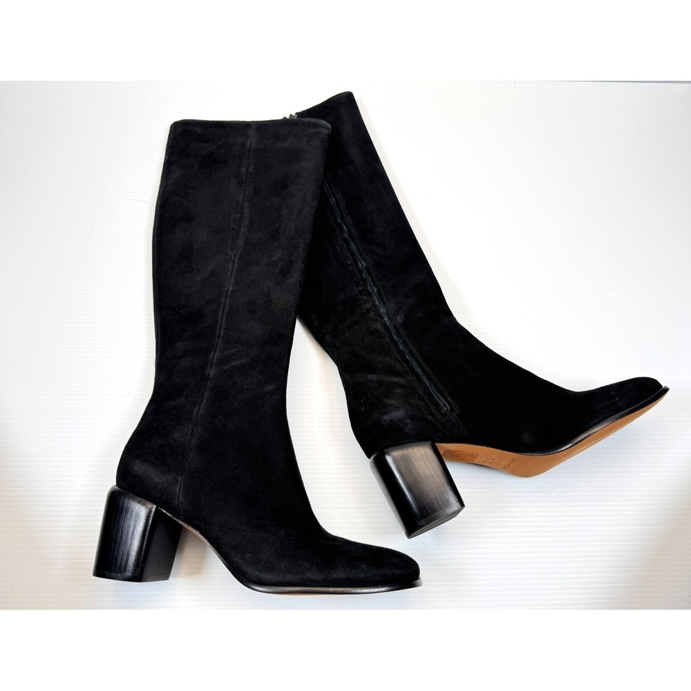 Vince Suede Maggie Tall Knee Dress Boots Women 11M NWOB $417 Zip Closure Balck
